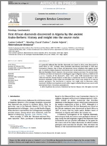First African diamonds discovered in Algeria by the ancient Arabo-Berbers: History and insight into the source rocks